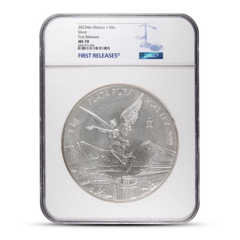 2023 1 Kilo Mexican Silver Libertad Coin NGC MS70 ER l JM Bullion™