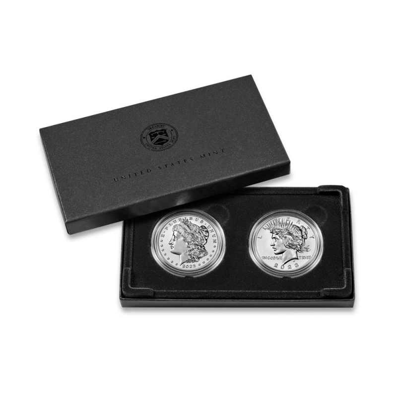 2023 Reverse Proof Morgan & Peace Silver Dollar 2-Coin Set l JM