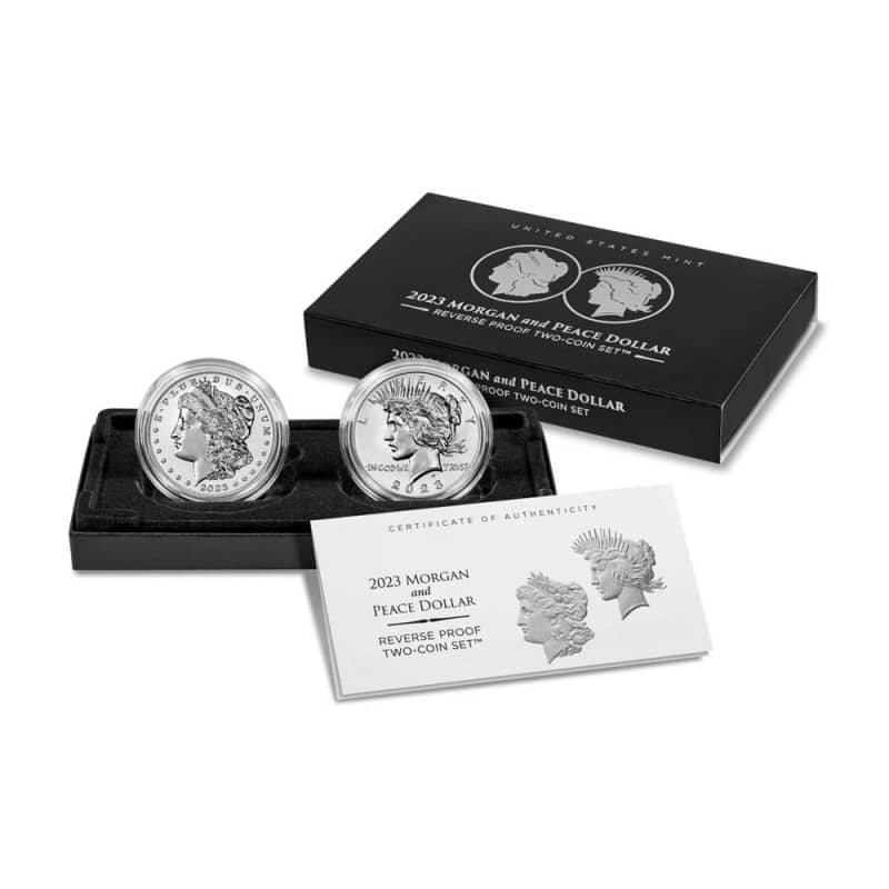 2023 Reverse Proof Morgan & Peace Silver Dollar 2-Coin Set l JM