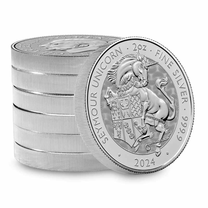 2024 2オンス ロイヤルチューダービースト　シーモアのユニコーン銀貨 2024 2 oz British Silver Tudor Beasts Seymour Unicorn Coin l JM