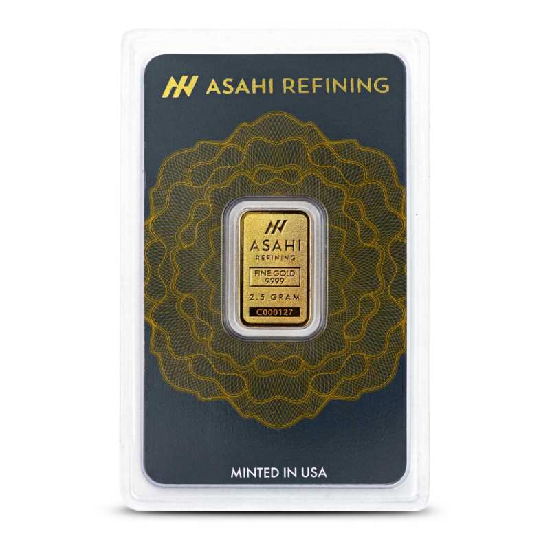 2.5 Gram Asahi Gold Bar (New, In Assay) l JM Bullion™