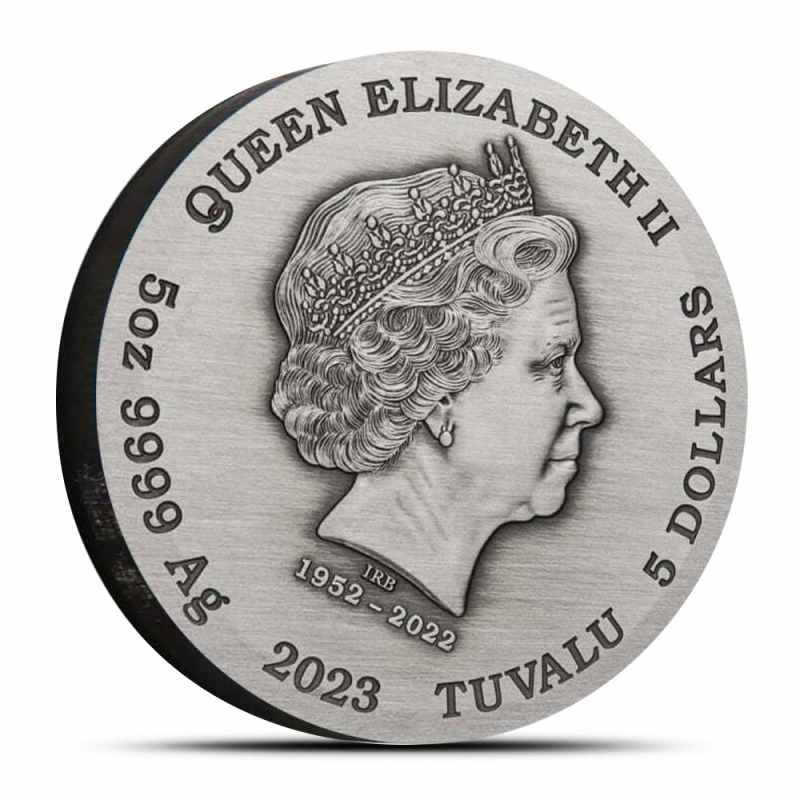 2023 5 oz Antique Colorized Tuvalu Silver Dragon Coin l JM Bullion™