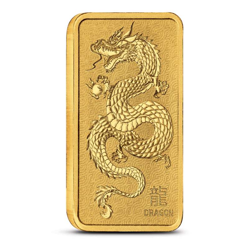 1 oz Perth Mint Lunar Dragon Gold Bar (New w/ Assay) l JM Bullion™
