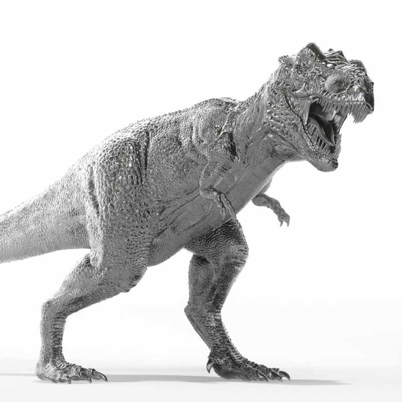 8 oz Antique Finish T-Rex Silver Statues (New, Box + CoA) | JM