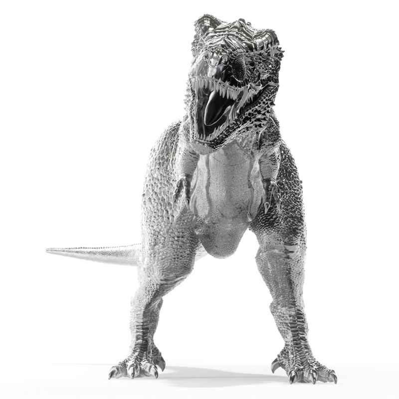 8 oz Antique Finish T-Rex Silver Statues (New, Box + CoA) | JM
