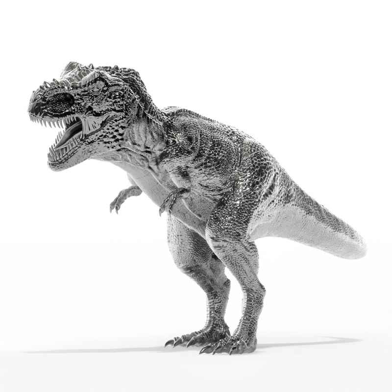 8 oz Antique Finish T-Rex Silver Statues (New, Box + CoA) | JM
