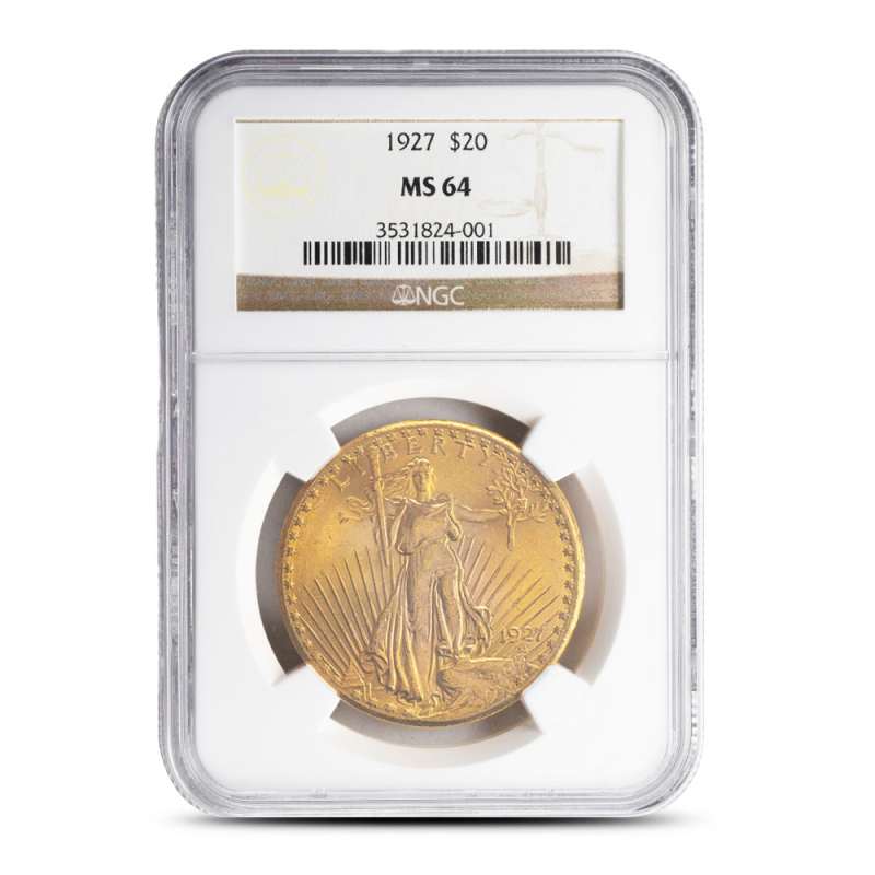 1927 Pre-33 $20 Saint Gaudens Gold Double Eagle Coin NGC MS64 l JM