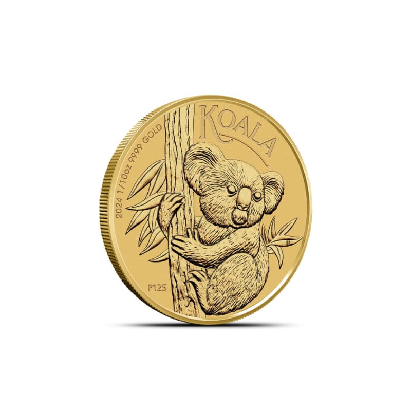 ボトルインク　樹懶(ナマケモノ) チャーム付き(ゴールド、シルバー) 2本セット 2024 1/10 oz Australian Gold Koala Coin (BU) l JM Bullion™