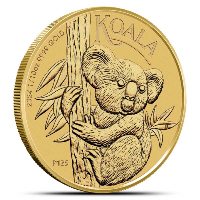 ボトルインク　樹懶(ナマケモノ) チャーム付き(ゴールド、シルバー) 2本セット 2024 1/10 oz Australian Gold Koala Coin (BU) l JM Bullion™