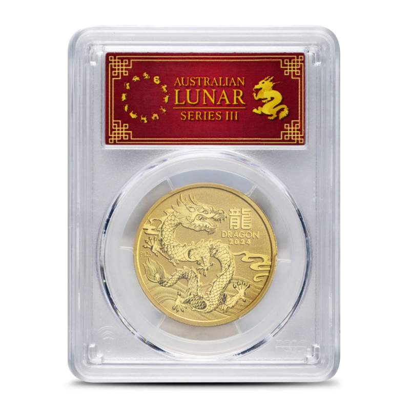2024 1 oz Australian Lunar Dragon Gold Coin MS70 l JM Bullion™