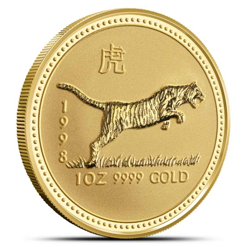 1998 1 oz Australian Gold Lunar Tiger Coin (Lunar Series 1) l JM