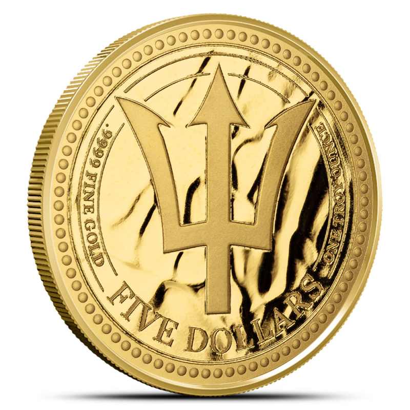 純銀　1トロイオンス　トライデント　バルバドス 2024年 ハーフダラー 2024 1 oz Barbados Gold Trident Coin (BU) l JM Bullion™