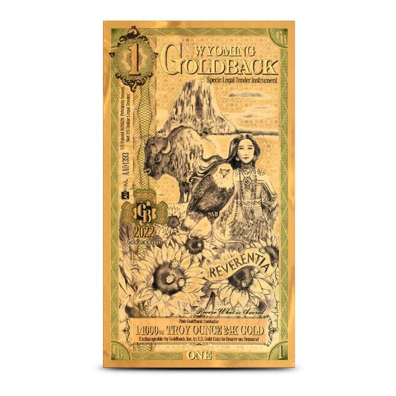 1 Wyoming Goldback Gold Note (New) l JM Bullion™