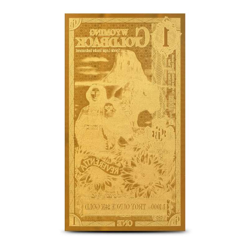 ワイオミング地域純金ノート5GOLDBACK155mg 5 Piece Wyoming