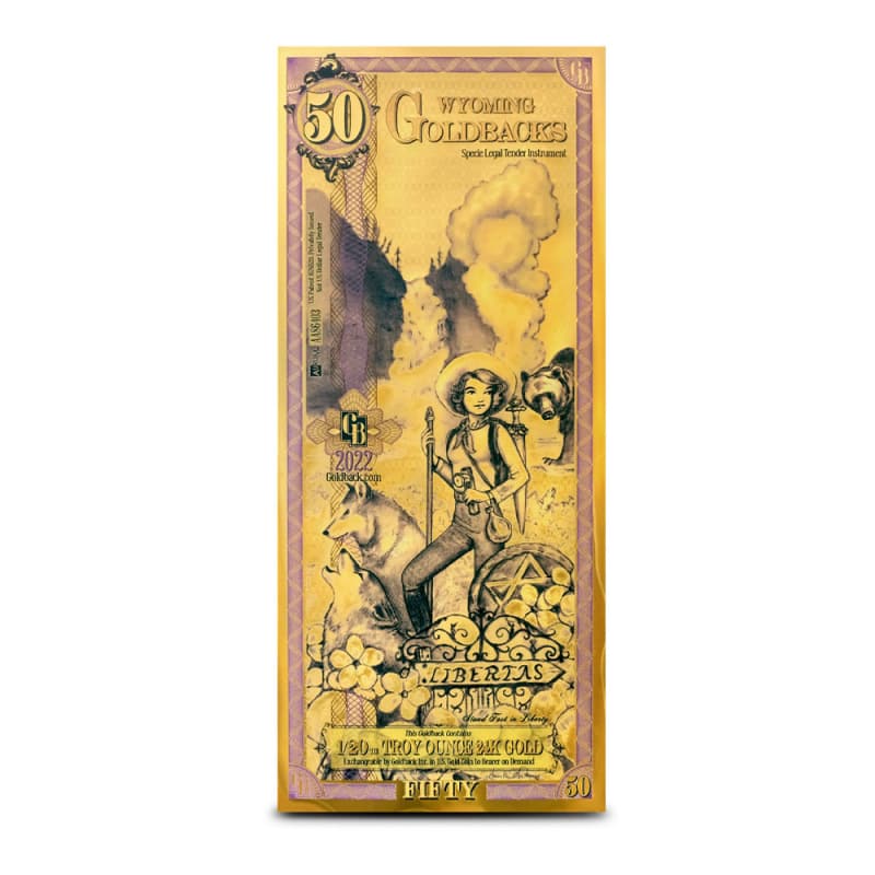 5 Piece Wyoming Goldback Gold Note Set (New) l JM Bullion™
