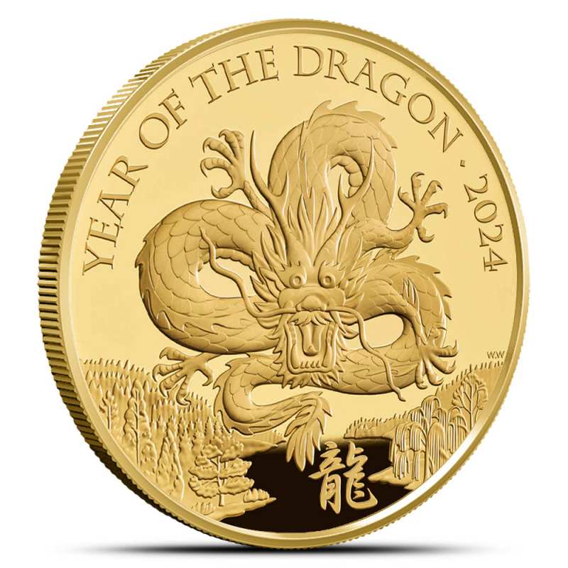 2024 1 oz Proof British Gold Year of the Dragon Coin (Box + CoA) l