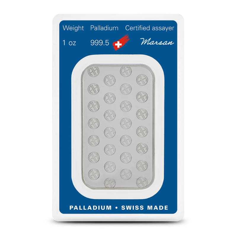 1 oz Argor Heraeus Palladium Bar (New) l JM Bullion™
