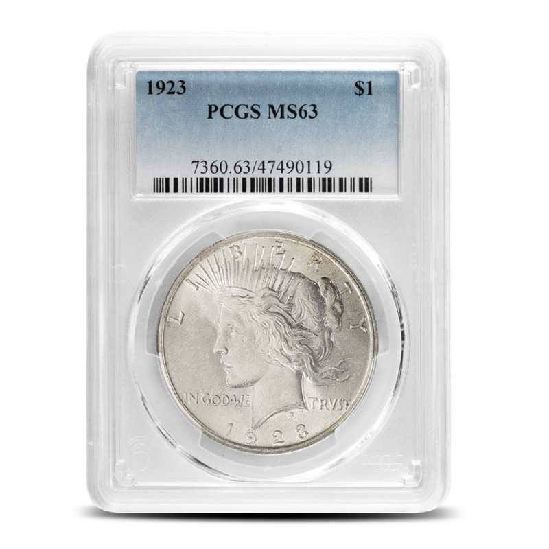 MS63 1923年 アメリカ ピースダラー 銀貨 PCGS 1923 Peace Silver Dollar Coin PCGS MS63 l JM Bullion™