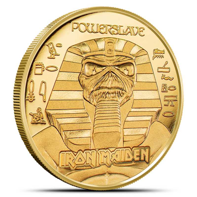 2024 1/2 Gram Cook Islands Gold Iron Maiden Powerslave Coin l JM