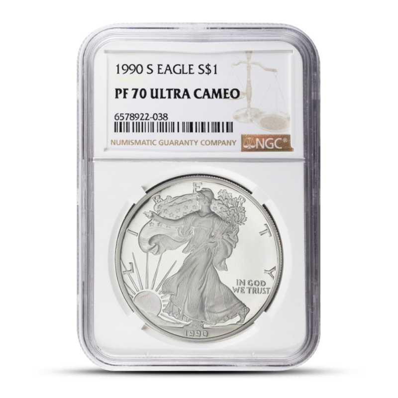 Buy 1990-S American Silver Eagles (NGC PF70) l JM Bullion™
