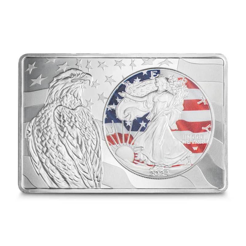 2024 3 oz Colorized American Silver Eagle Bar (Capsule) l JM Bullion™