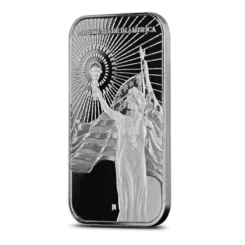 希少 美品 ◆総銀製 アラビア彫金 宝石箱 （アラビア文字 銀ホールマーク付き） 1 oz American Reserve Columbia Goddess Silver Bar (New) l JM Bullion™