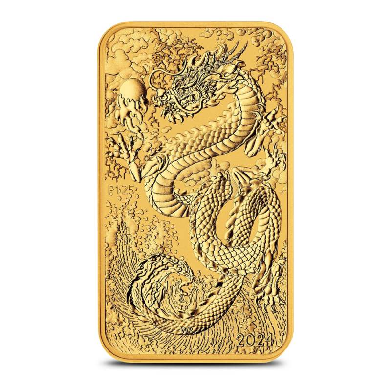 2024 1 oz Australian Rectangular Gold Dragon Coin (BU) l JM Bullion™