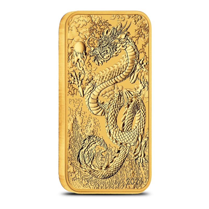 2024 1 oz Australian Rectangular Gold Dragon Coin (BU) l JM Bullion™