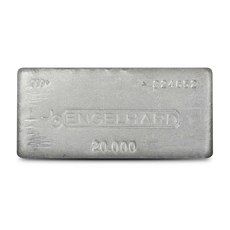 20 oz Engelhard Cast-Poured Silver Bar (Bull Logo) l JM Bullion™