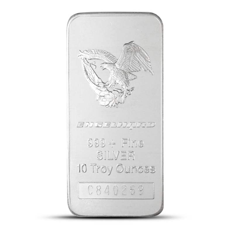 10 oz Engelhard Silver Bar (Secondary Market, Eagle Design) l JM
