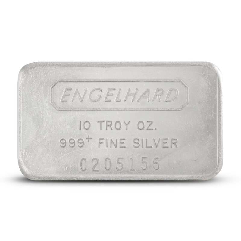 10 oz Engelhard Silver Bar (Secondary Market, Reverse Logo) l JM