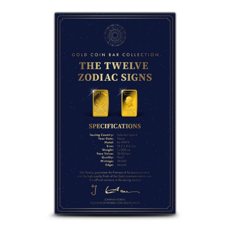 1/200 oz Proof Solomon Islands Zodiac Leo Gold Coin l JM Bullion™