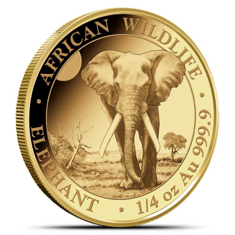 2025 1/4 oz Somalia Gold Elephant Coin (BU) l JM Bullion™