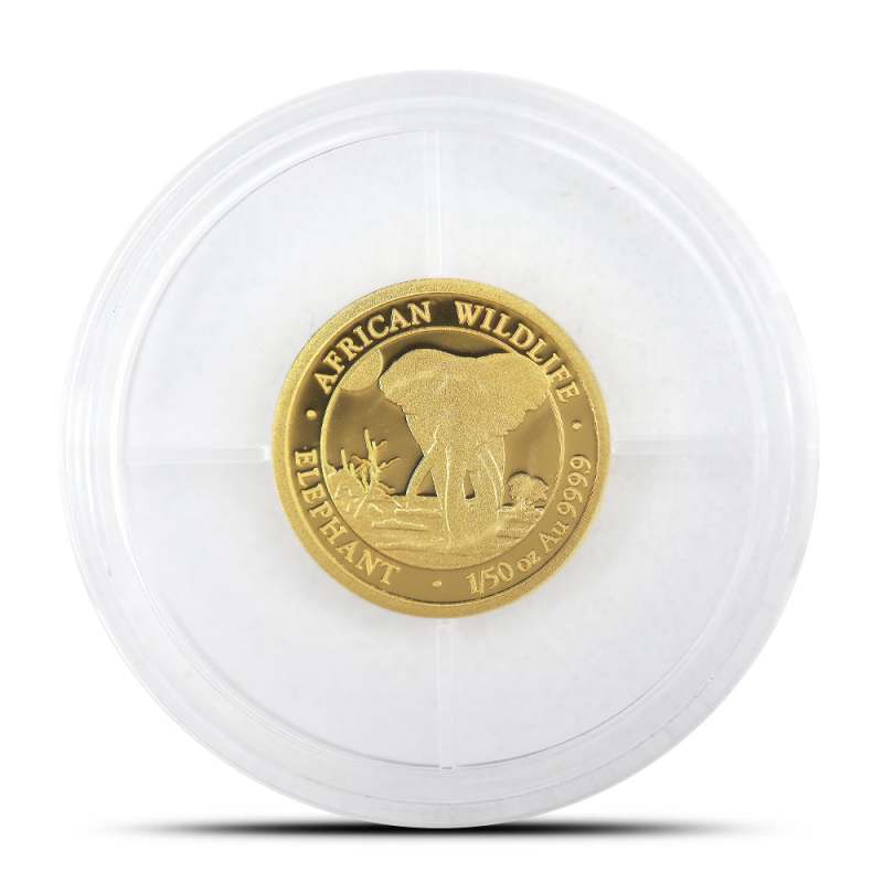 2025 1/50 oz Somalia Gold Elephant Coin (BU) l JM Bullion™