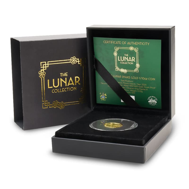 2025 Proof Pitcairn Islands Gold Lunar Year of the Snake Coin l JM