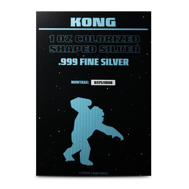 Colorized Godzilla x Kong The New Empire Kong Shaped Silver Bar l
