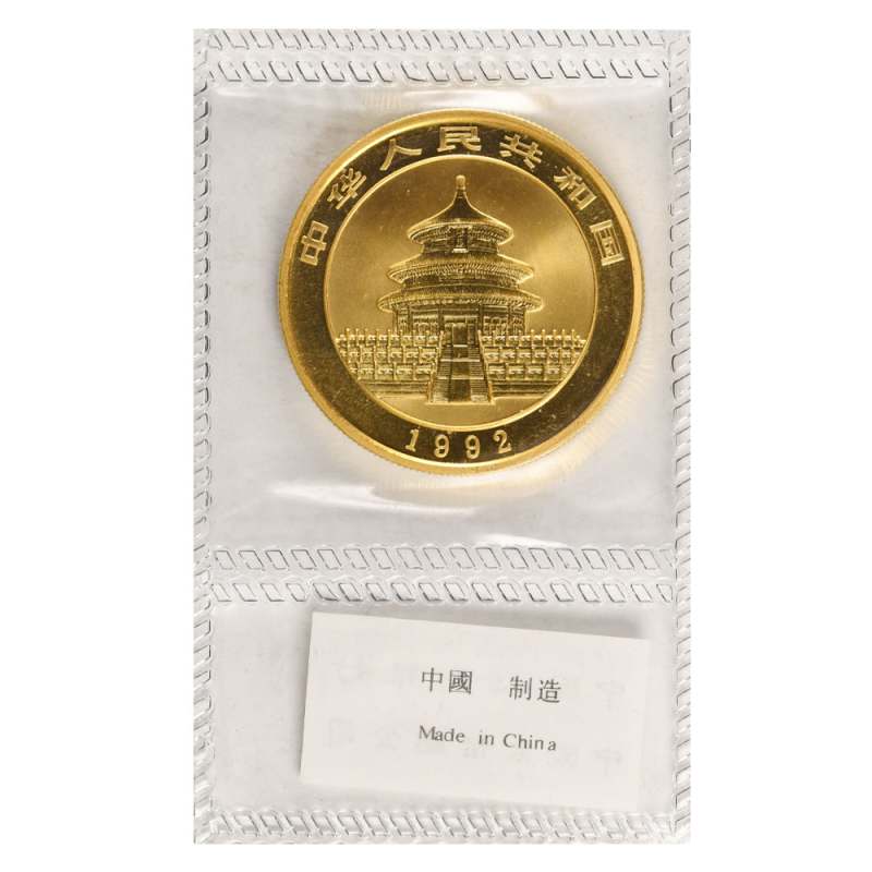 1992 1 oz Chinese Gold Panda Coin (Small Date, Sealed) l JM Bullion™