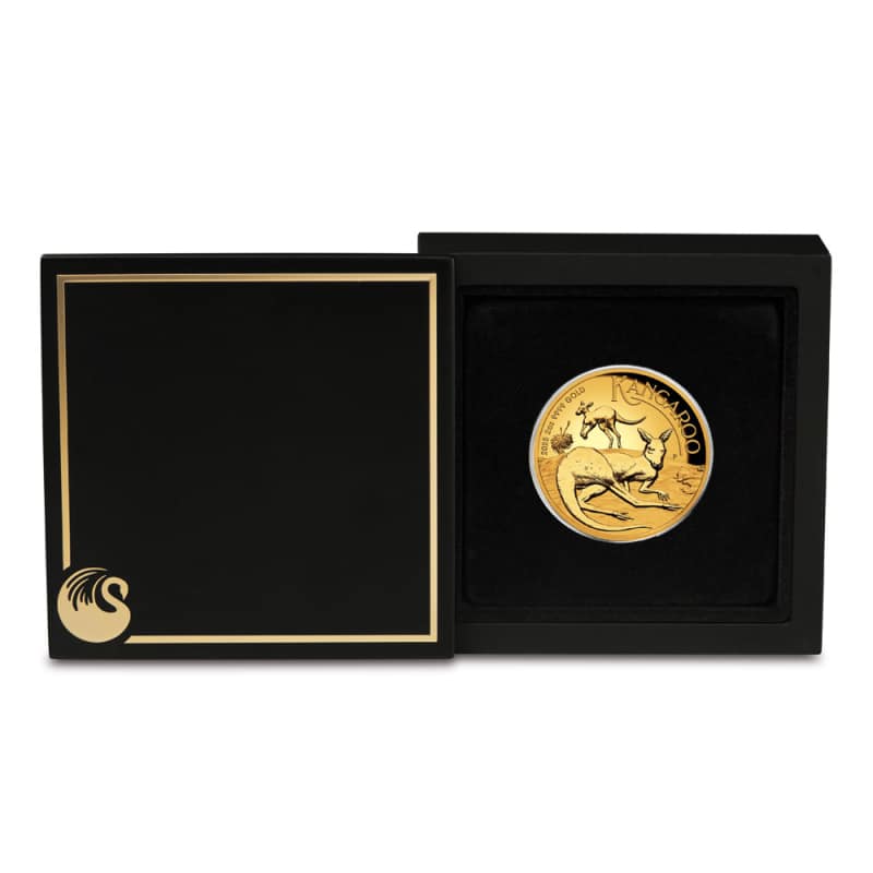2025 2 oz Proof Australian Gold Kangaroo Coin (High Relief) l JM