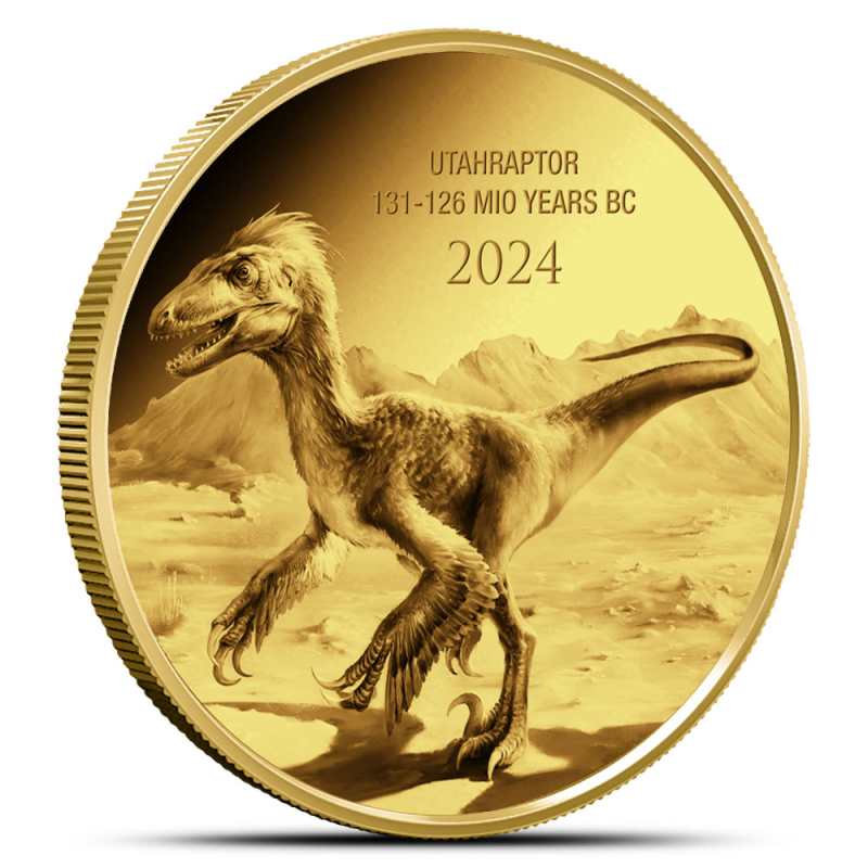 2024コンゴ　ウタハラプトル（先史時代コレクション）0.5g金貨 2024 1/2 Gram Proof Congo Gold Utahraptor Coin l JM Bullion™