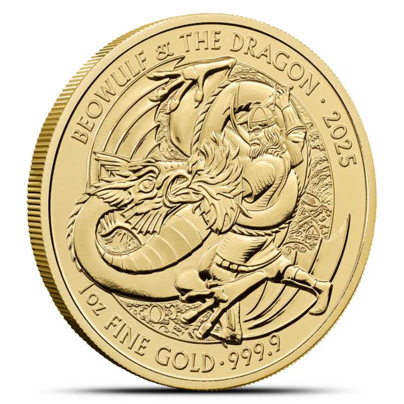 2025 1 oz British Gold Beowulf and the Dragon Coin (BU) l JM Bullion™