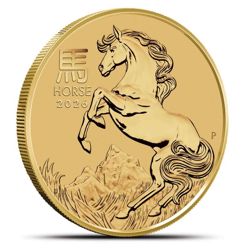 2026 干支 馬 1/2 2026 1/2 oz Australian Gold Lunar Horse Coin l JM Bullion™