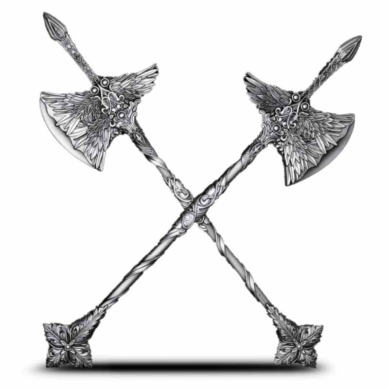 2.5 oz Antique Silver The Halberd of St. Gabriell Shaped Bar l JM