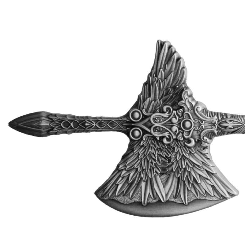 2.5 oz Antique Silver The Halberd of St. Gabriell Shaped Bar l JM