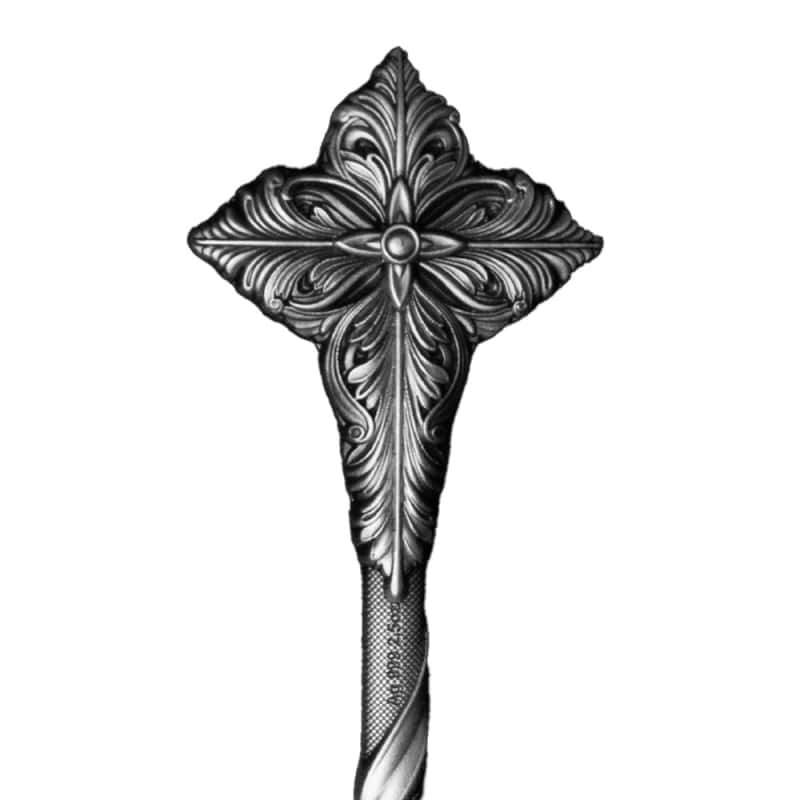 2.5 oz Antique Silver The Halberd of St. Gabriell Shaped Bar l JM