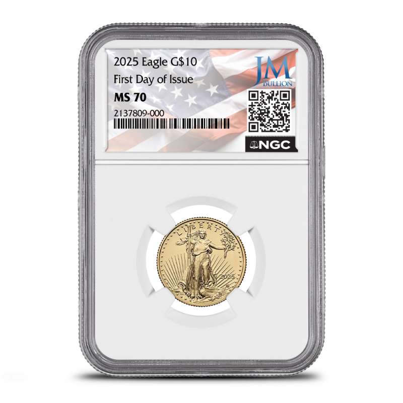 2025 1/4 oz American Gold Eagle Coin NGC MS70 FDOI (JM Bullion