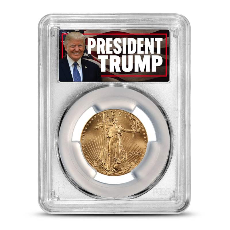 2025 American Gold Eagle Coin PCGS MS70 (Trump JM Bullion Label) l
