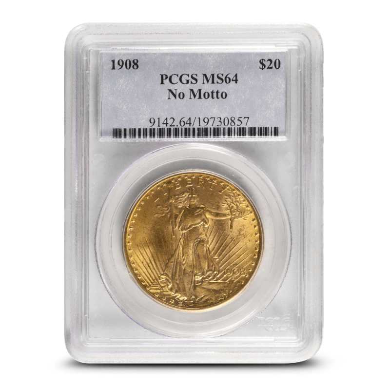 1908 $20 Saint Gaudens Gold Double Eagle 