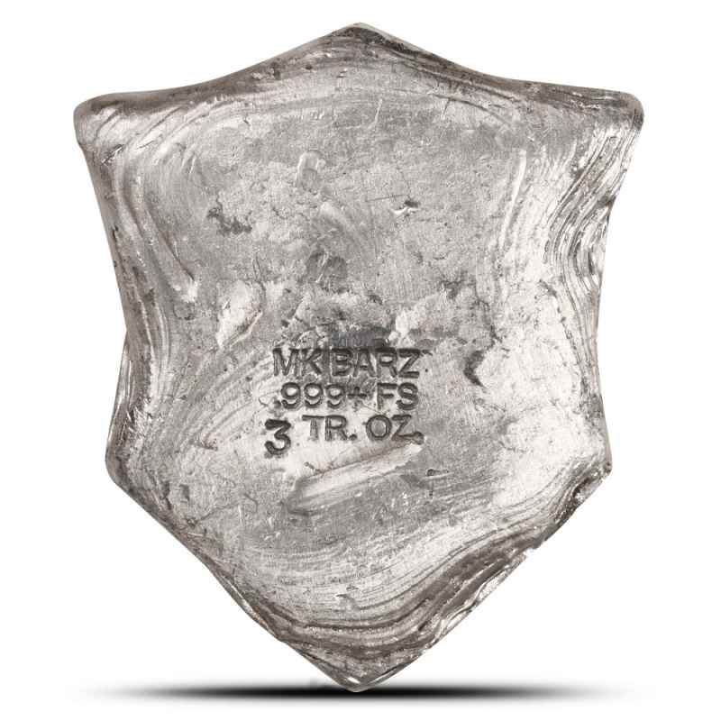 3 oz MK Barz USA Shield Hand Poured Silver Bar (New) l JM Bullion™