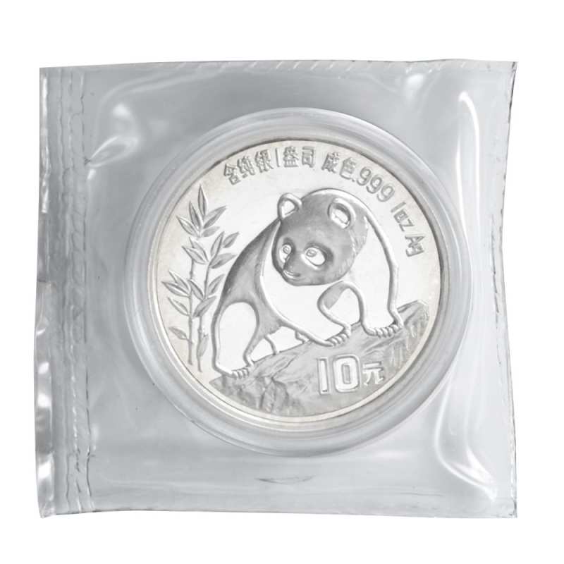 1990 1 oz Chinese Silver Panda Coin (Large Date, Sealed) l JM Bullion™