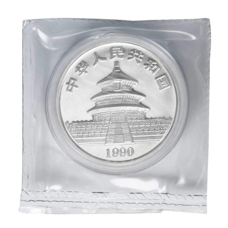 1990 1 oz Chinese Silver Panda Coin (Large Date, Sealed) l JM Bullion™